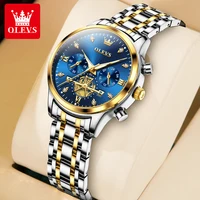 OLEVS 2897 Quartz Watch for Women Flywheel Design Diamonds Elegant Stainless steel Waterproof Chronograph Women's Watches NEW 1