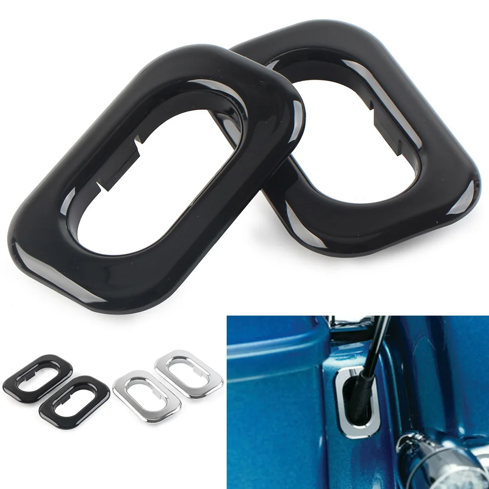 

1 пара, черная/хромированная крышка для антенны мотоцикла, для Harley Davidson Road Glide FLHR Special FLHRXS FLHXS