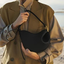  Pea Cross Bag Female 2022 New Fashion Cross Body Luxury Cowhide Skin Unique Shape Half  Moon Leisure Wearing Gift for Ladies 