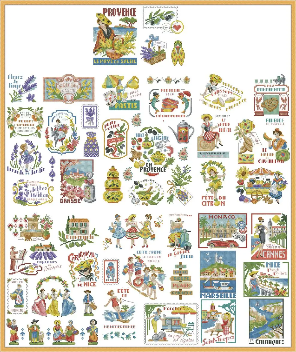 

Chinese Cross-Stitch Kits, Embroidery Needlework, Magician, DIY Sets, 45-LBP-historic Provence 69-81