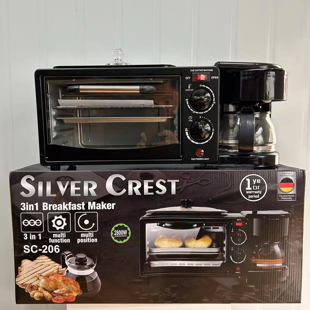 Three In One Breakfast Multifunctional Toaster Mini Bread Maker Household Small Oven Coffee Machine