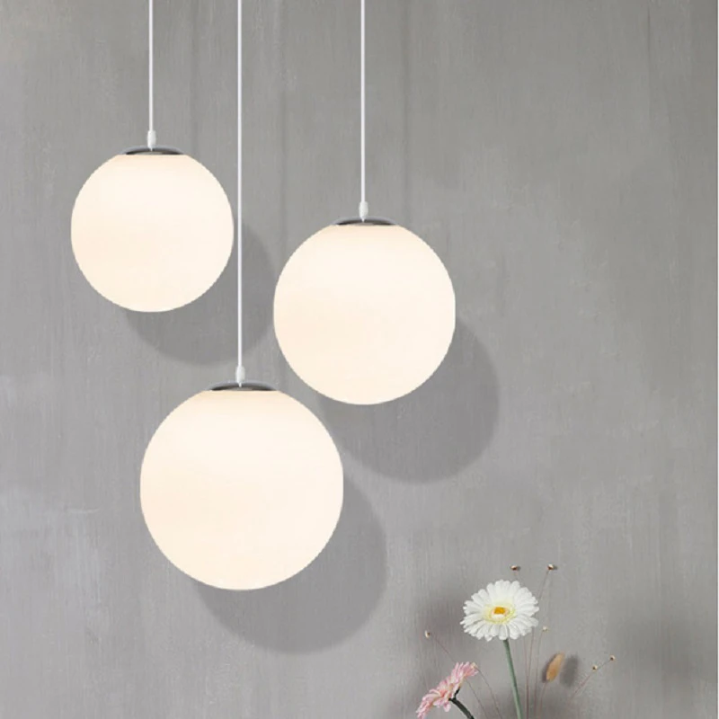 

Nordic Led Pendant Lights Minimalist Glass Ball Hanging Lamps for Dinning Room Living Room Bedroom Pendant Lamp Indoor Lighting