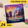 Beautiful Horse Coloring Ideas Theme Colouring Book 24 Pages Hand Painted Coloring Books Soothing Stress For Adult Picture Book 2