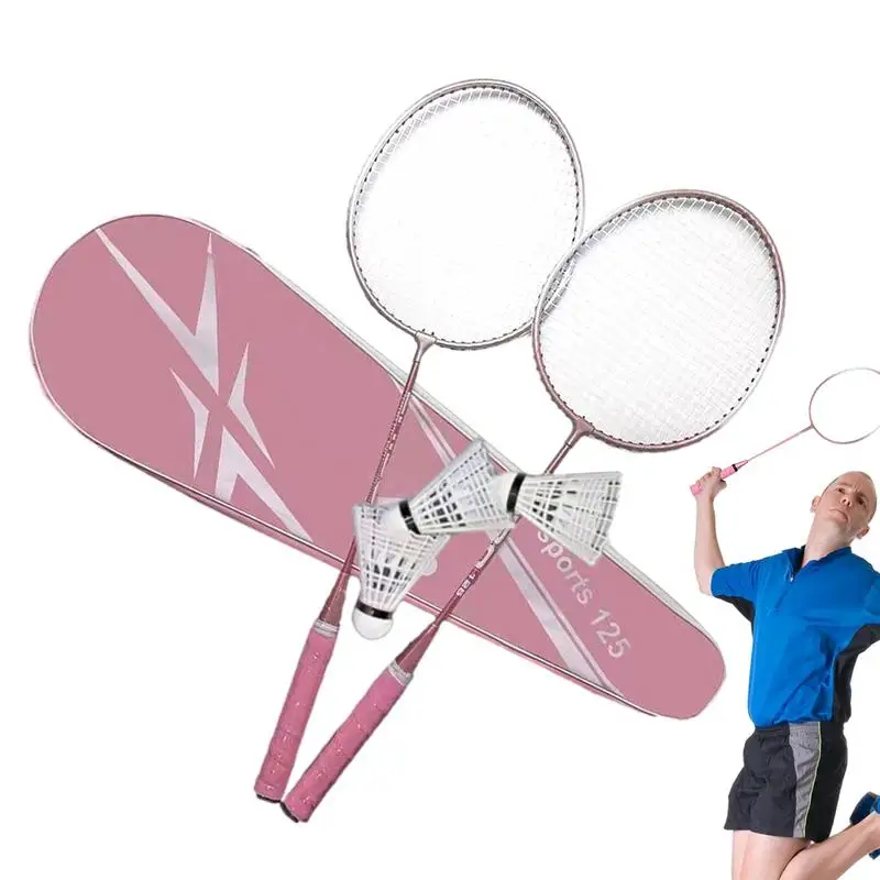 Sports Badminton Racket 2 Player Sports Rackets Set Sports Supplies With Sturdy Frame For Children Colleagues Friends And Family