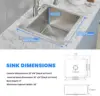 ROVATE 23×18 Inch Drop In Kitchen Sink Topmount Small Wet Bar Prep Sink 304 Stainless Steel 9 Inch Deep Single Bowl Sink Brushed 6