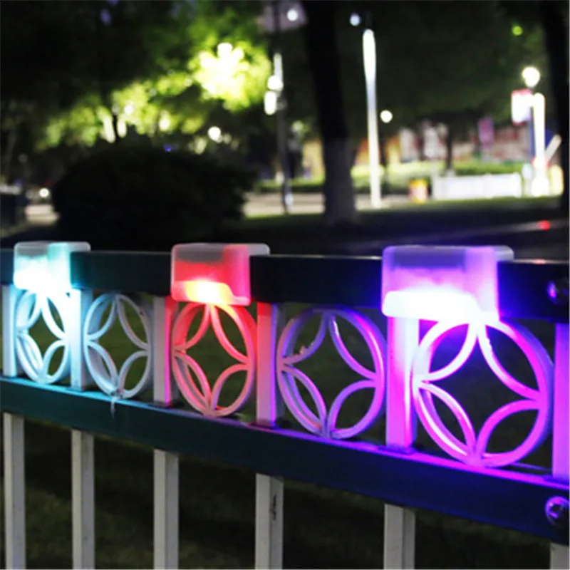 LED Solar Lamp Outdoor waterproof Decorative Wall light Fence Lights Home Outdoor Garden Stair Step Light Solar Night Light solar torch lights