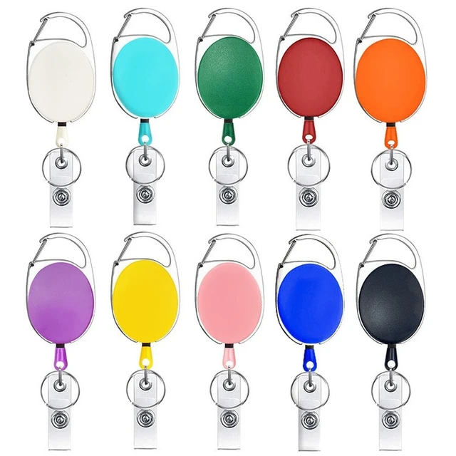 1PCS Staff Work Card Holder Clip New Women Men Simple Key Ring Retractable Badge  Reel ID Card Roller Clip for Hospital Nurse - AliExpress