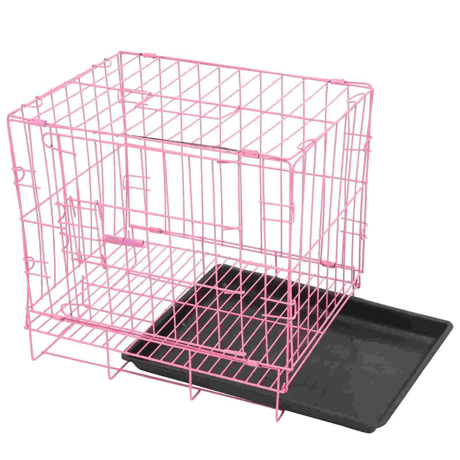 

Folding Metal Crates, Kennel Travel Crate Metal Wire Crate Cage with Tray ( 35 x 26 x 34cm )