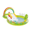 PVC Children's Inflatable Paddling Pool Crocodile Whale Dinosaur Volcanic Island Rainbow Candy Unicorn Gifted Inflatable Pump 3