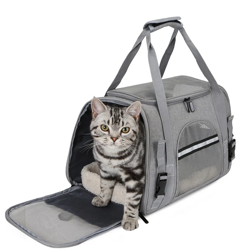 Airline Approved Cat Carrier Breathable Portable Travel Pet Carrier for Cats  and Small Dogs Foldable Escape Proof Cat Handbag