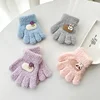 1-3Y Children Gloves Autumn Winter Warm Thicken Boys Girls Baby Riding Mittens Cute Cartoon Kid Kindergarten Five Fingers Mitten 3
