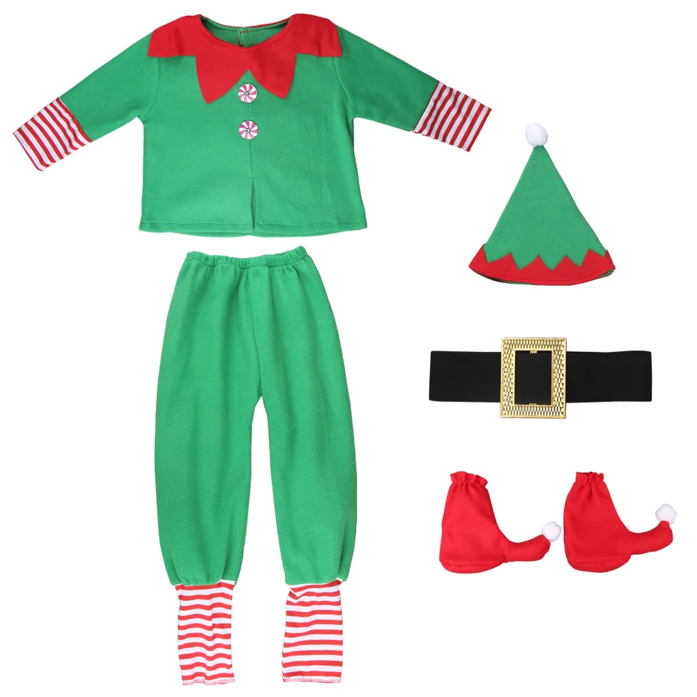 Christmas Elves Children Cosplay Costume Santa Claus Helper Sidekick Adults Party Clothes New Year Eve Dress Up Outfits kids cosplay costume