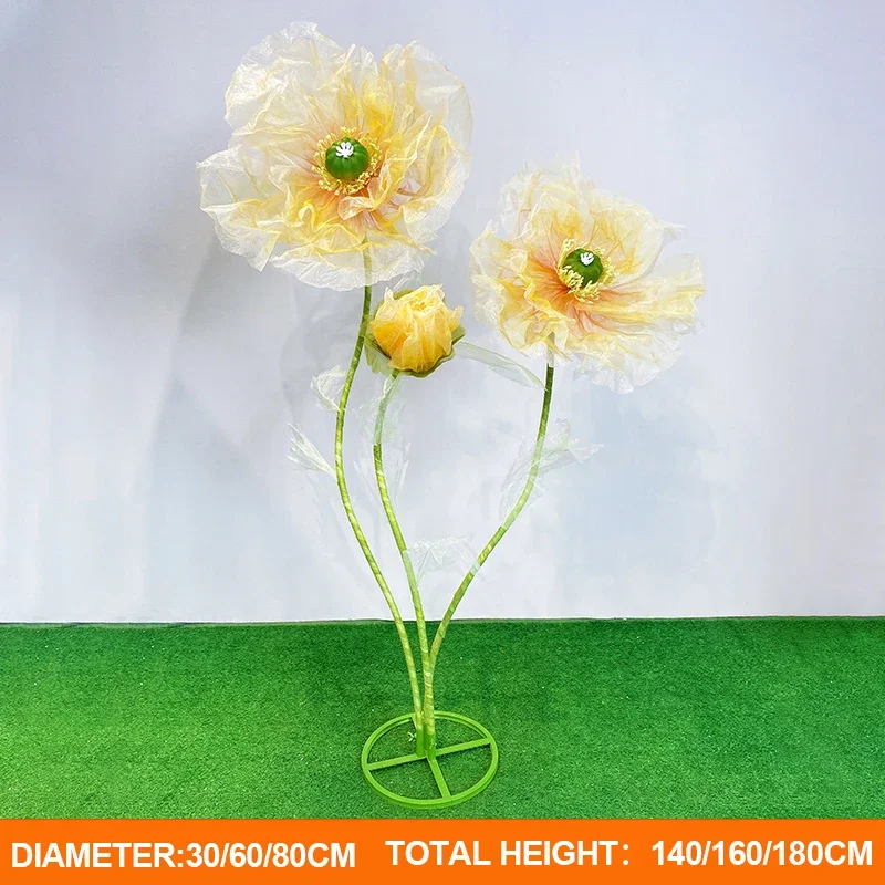 Große Hochzeits straße führt Blumen Seide Mesh Garn Blumen Hochzeit Requisiten stehen Party Hintergrund Dekor Fenster Layout Ehe Dekor – Detail 15