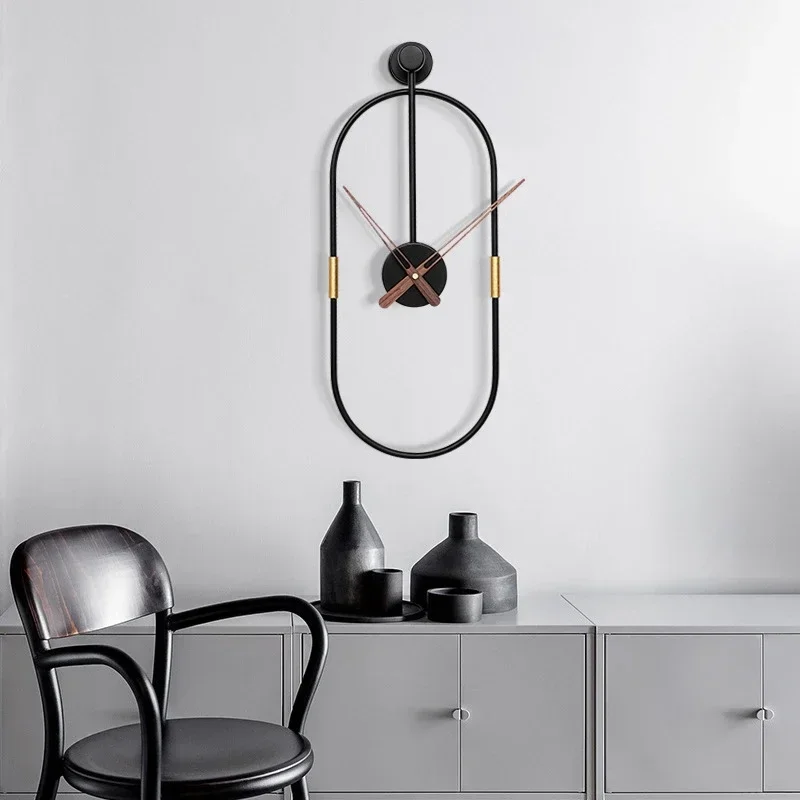 

Creative Metal Wall Clock Modern Design Minimalist Style Iron Art Wall Clock for Living Room Wall Watch Home Decor 38x14cm