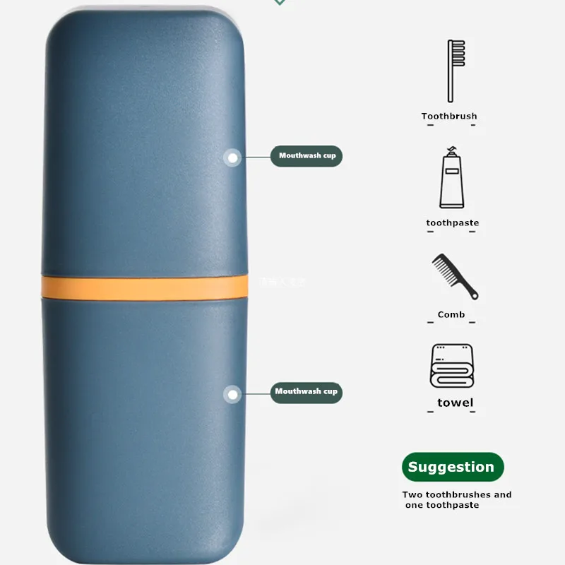 Portable Travel Toothbrush Storage Box Detachable Including 2 Cups Toothpaste Storage Case And Carrier