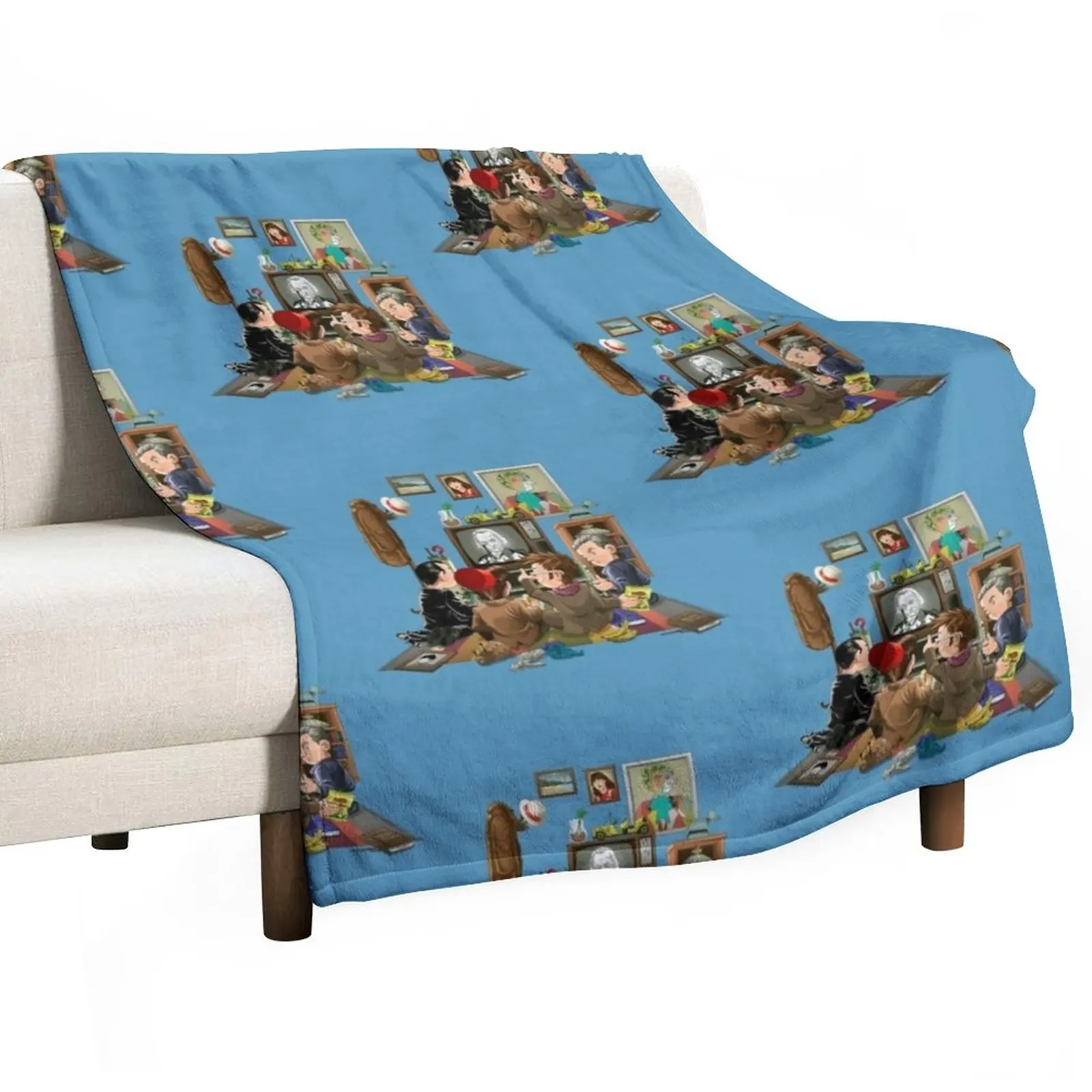 

New 50 Years of The Doctor Throw Blanket Cute Blanket For Sofa Flannel Fabric Furry Blankets