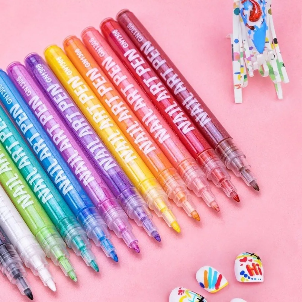 새로운 7/12 색상 네일 아트 마커 젤 네일 DIY 아트 네일 장식 네일 아트 그래피티 펜 방수 네일 아트 펜 세트