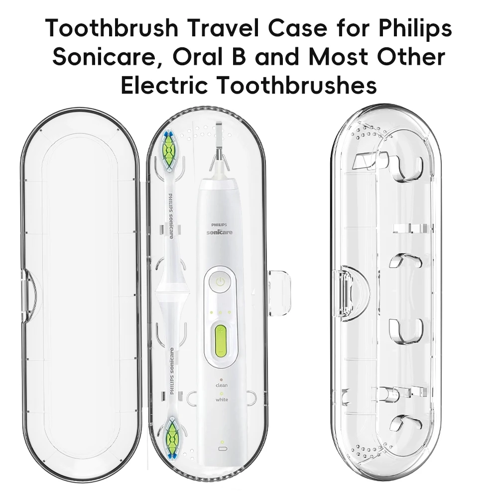 Electric Toothbrush Travel Case for Philips Sonicare, Oral B and Most Other Electric Toothbrushes, Portable Protective Clean Box