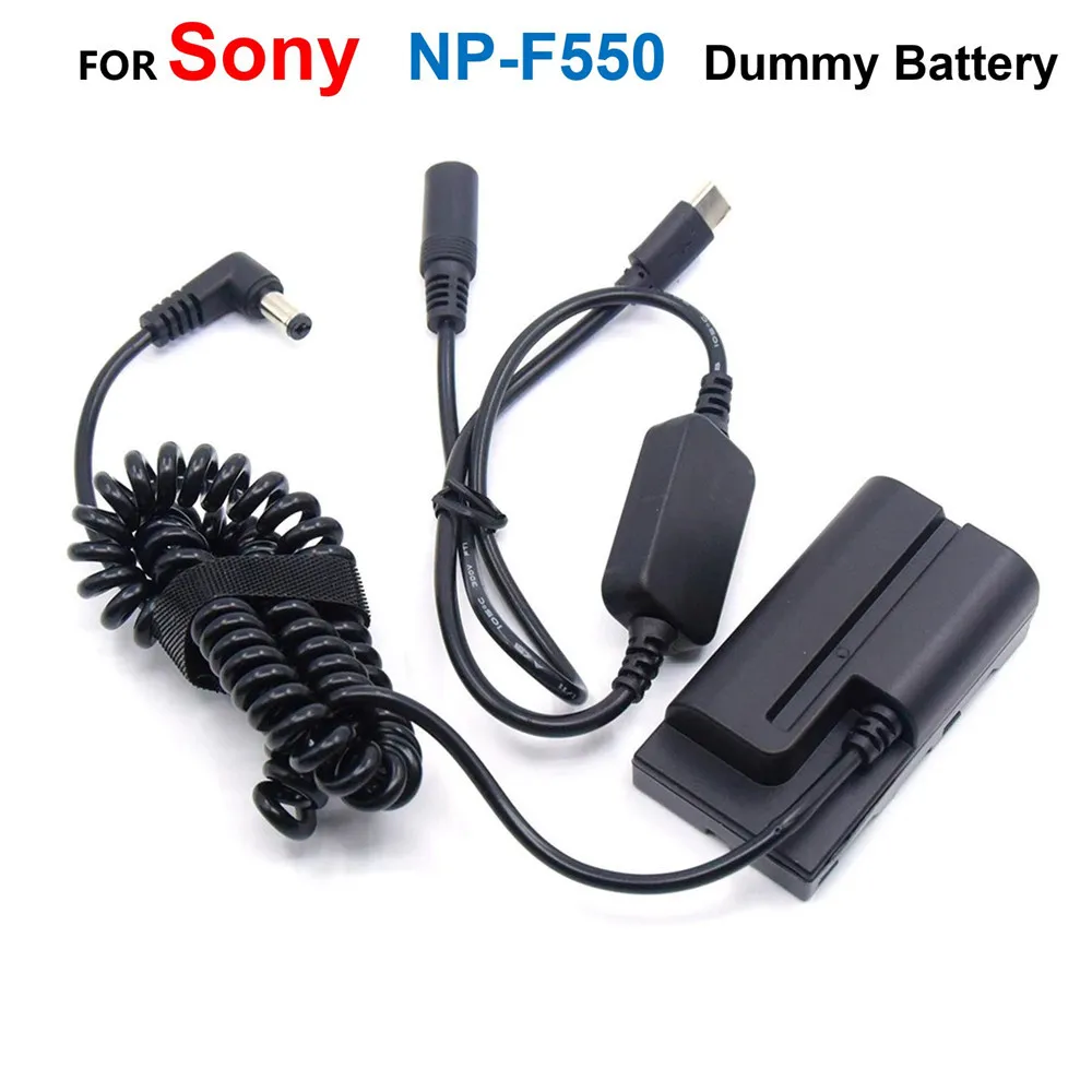 F550 F750 F960 F970 Accoppiatore Fit Dk-415 Usb Type-C Power To Np-F Cavo A Molla Per Batteria Fittizia Per Sony Pxw-Z150 Nex-Fs100 Hxr-Nx100