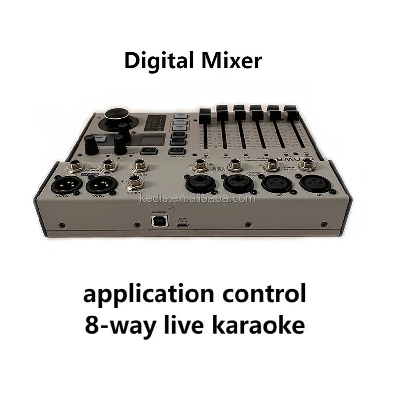 FLOW8 8입력 디지털 믹서(BT 오디오 및 앱 컨트롤 포함), 60mm 채널 페이더, 2개의 FX 프로세서 및 USB/오디오 인터페이스