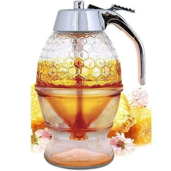 Squeeze Bottle Honey Jar Container Bee Drip Dispenser Kettle Storage Pot Stand Holder Juice Syrup Cup Home Kitchen Accessories
