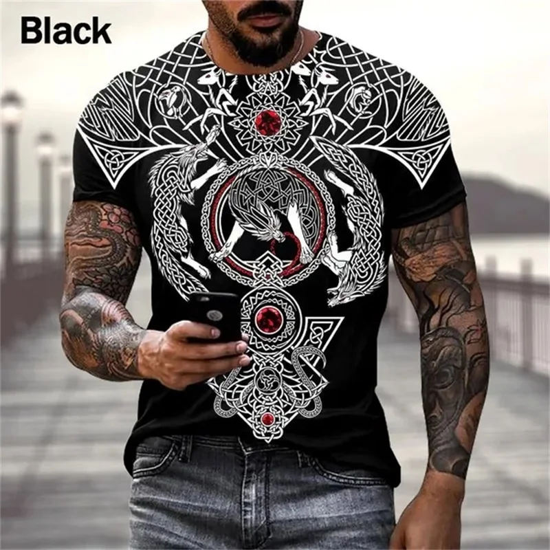 

Popular Mens Fashion 3D Printing Wolf Print TShirt Summer Casual Novelty Cool Tee Tops Streetwear Men's Oversized Tshirt Clothes