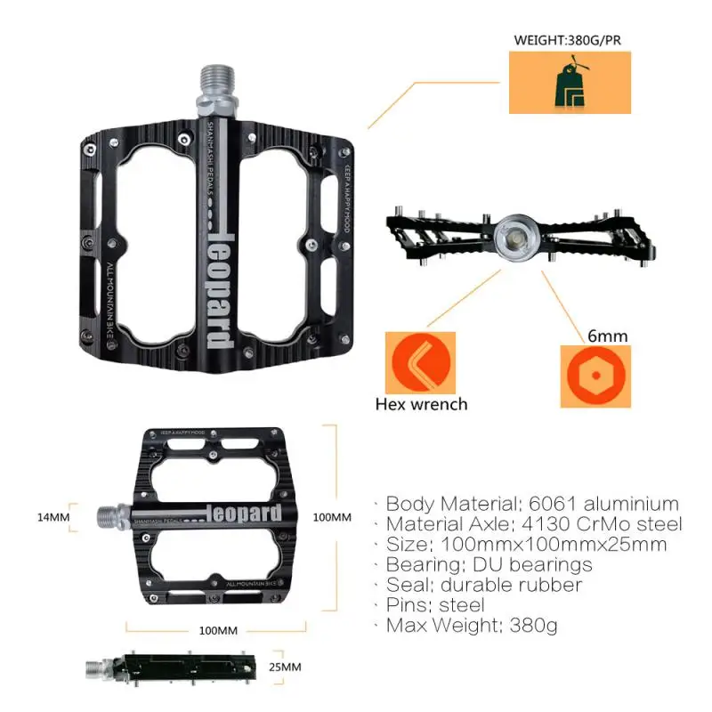 

Bearings Wide Pedals Ultralight Anti-slip CNC BMX MTB Road Bike Pedal Cycling Sealed Bearing Bike Pedals