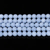Wholesale 6 8 10mm Natural Angelite Stone Bead Round Loose Spacer For Jewelry Making Diy Necklace Bracelet Accessory Finding 15" 2