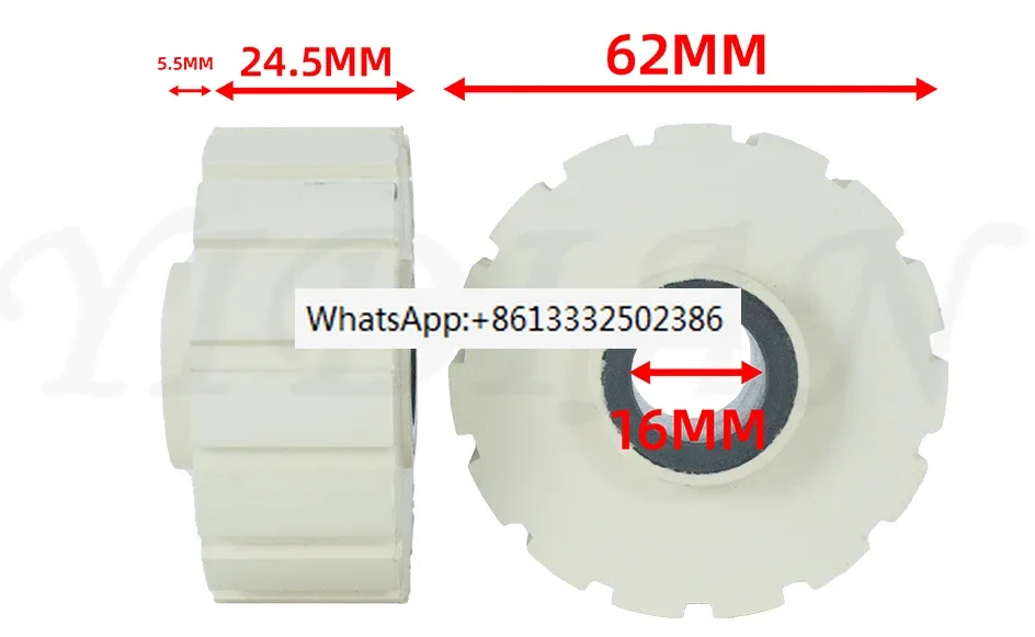 

10pcs Rubber Pressure Rollers 62x16x24 Straight Gear Wheels for Woodworking Cehisa Edgebander Edge Banding Machine Accessories