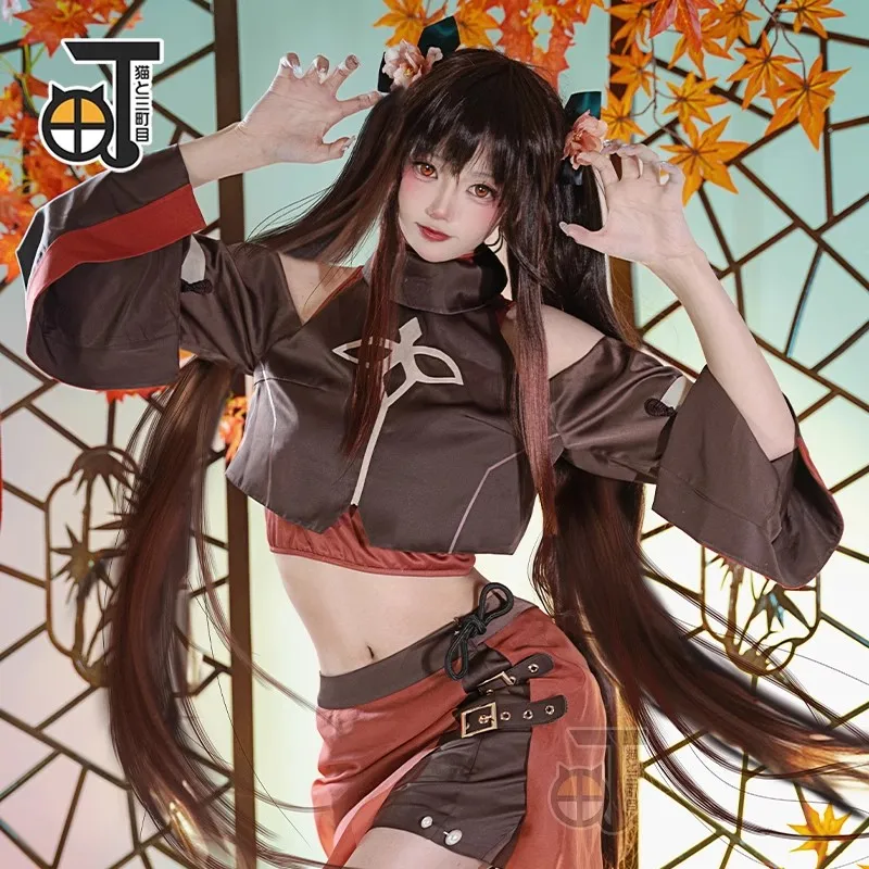 

Genshin Impact HuTao Fashion Casual Wear Hu Tao Game Suit Cool Uniform Cosplay Costume Halloween Party Outfit Women New