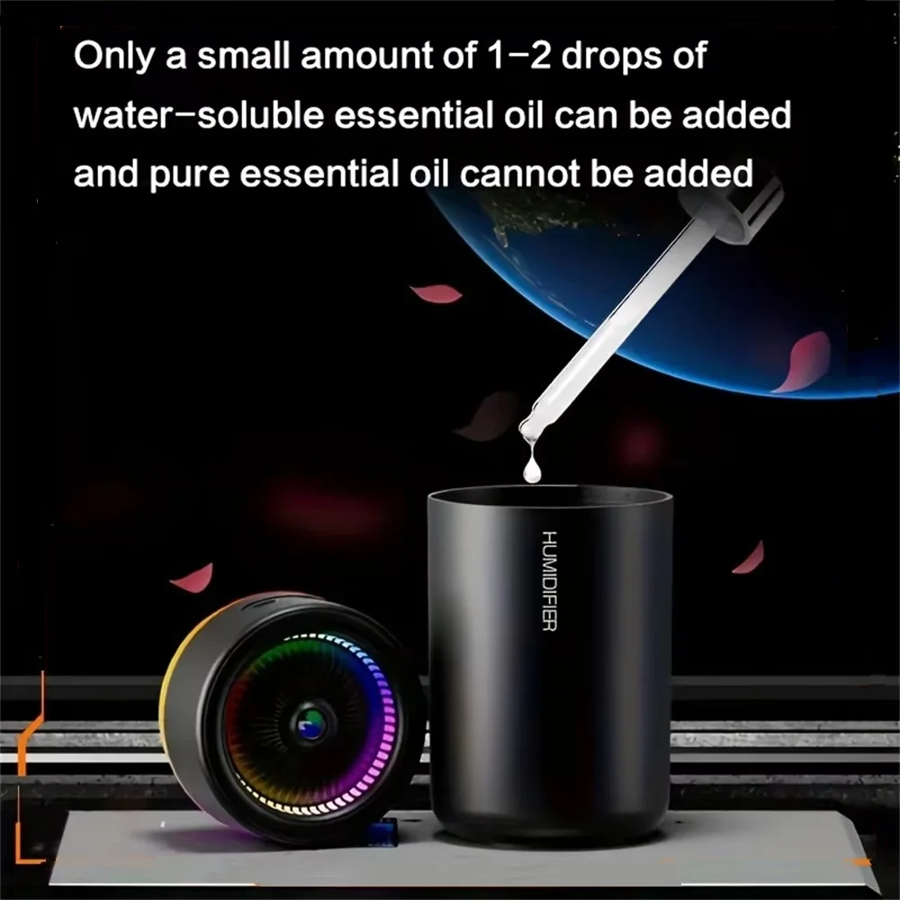 자동차 가습기 다채로운 LED 아로마테라피 가습기 침실 사무실에 적합한 무소음 초음파 공기 아로마테라피 기계