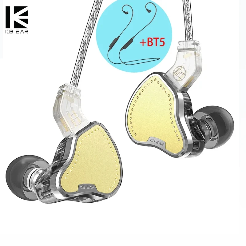 

KBEAR PECKER HiFi InEar Metal Earphone 2BA+1DD Driver IEM Interchangeable OFC 2PIN Detachable Wired Headphone Bass Music Headset