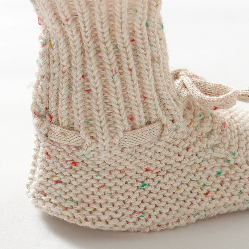 Cozy Knit Baby First Walkers with Bowknot and Soft Non-Slip Soles
