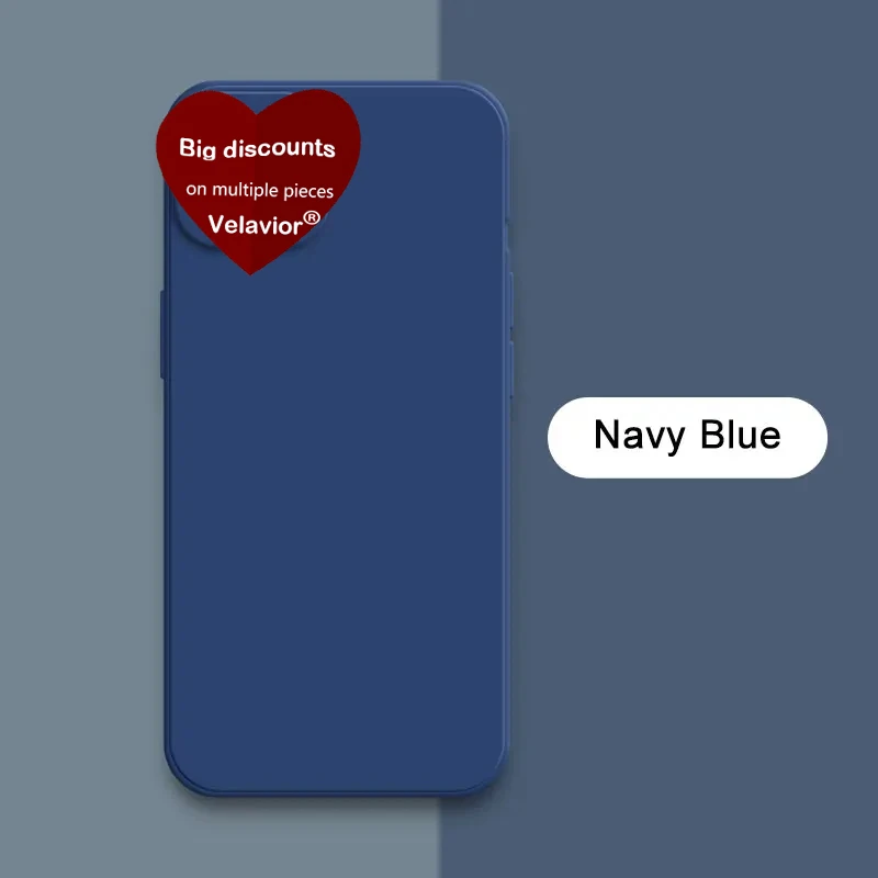 Square Liquid Silicone Full Protection Soft Phone Case Cover - Elegant Design