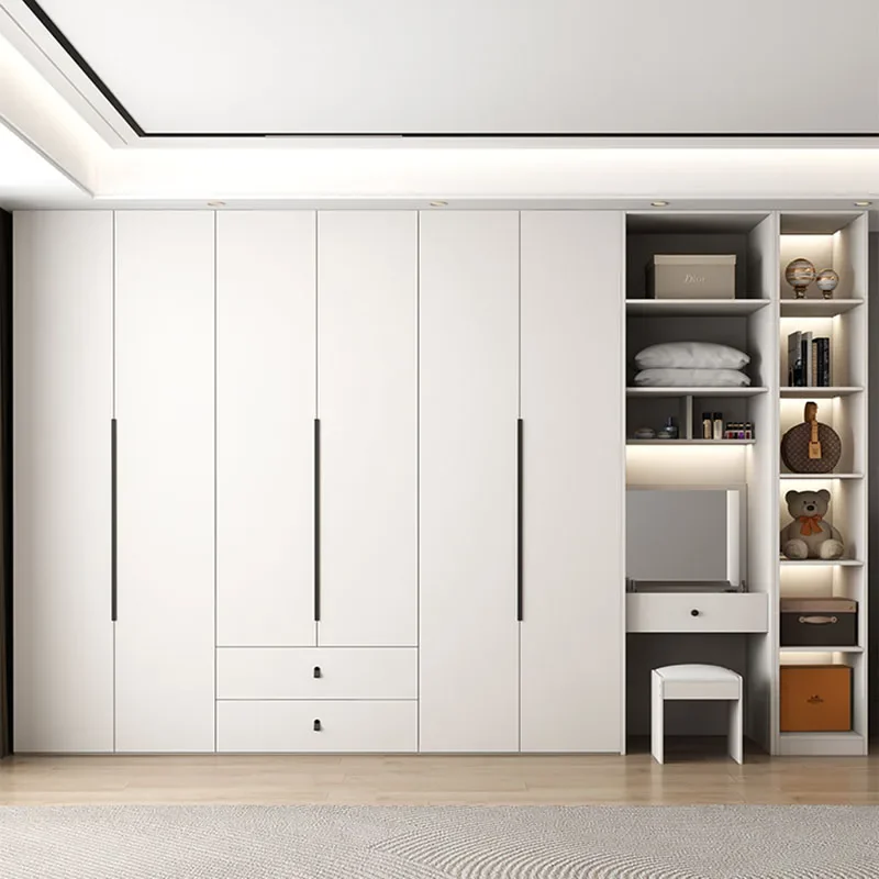 Luxuriöse europäische Garderobe moderne Holz kleidung Lagerung Kleider schrank Raum Organisation Armario Multi uso Schlafzimmer möbel