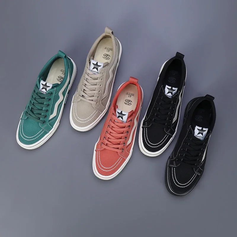 

Мужские парусиновые туфли, мягкая подошва, лоферы, Вулканизированная подошва, Молодежная обувь, весна 2023