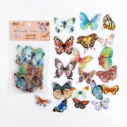 Eco - Friendly Vintage Butterfly Sticker Pack - 40PCS Aesthetic Collection for Laptops & Scrapbooking (E - Butterfly)