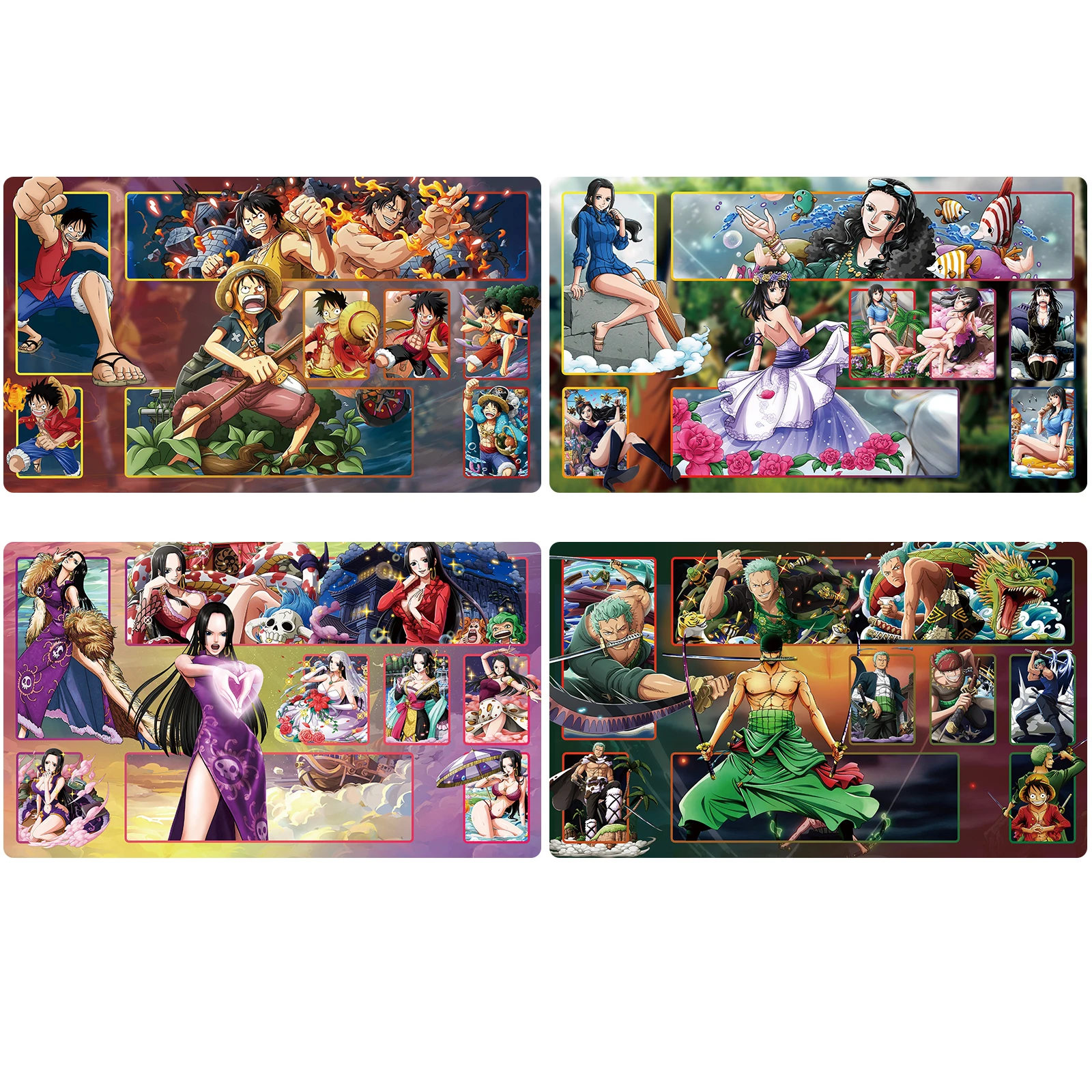 

600X350X2Mm Cartoon One Piece Luffy Zoro Card Battle Mat Duel Disk Hancock Robin Opcg Board Game Card Table Mat Anime Gift Toys