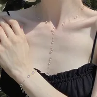 Water Drop Necklace Transparent Raindrop Earrings Jewelry Accessories for Women Minimalist Ice-Clear Dewdrop Elegant Party Gifts 1