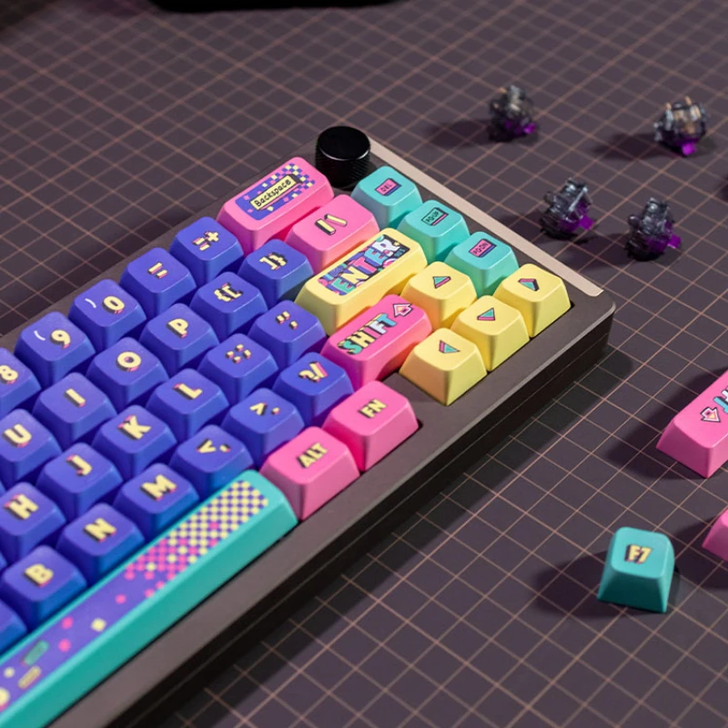 Customized 90's PBT Key Cap Set MDA Profile Hot Sublimation Keycaps for Mechanical Keyboard Accessories Unique Keycap Design