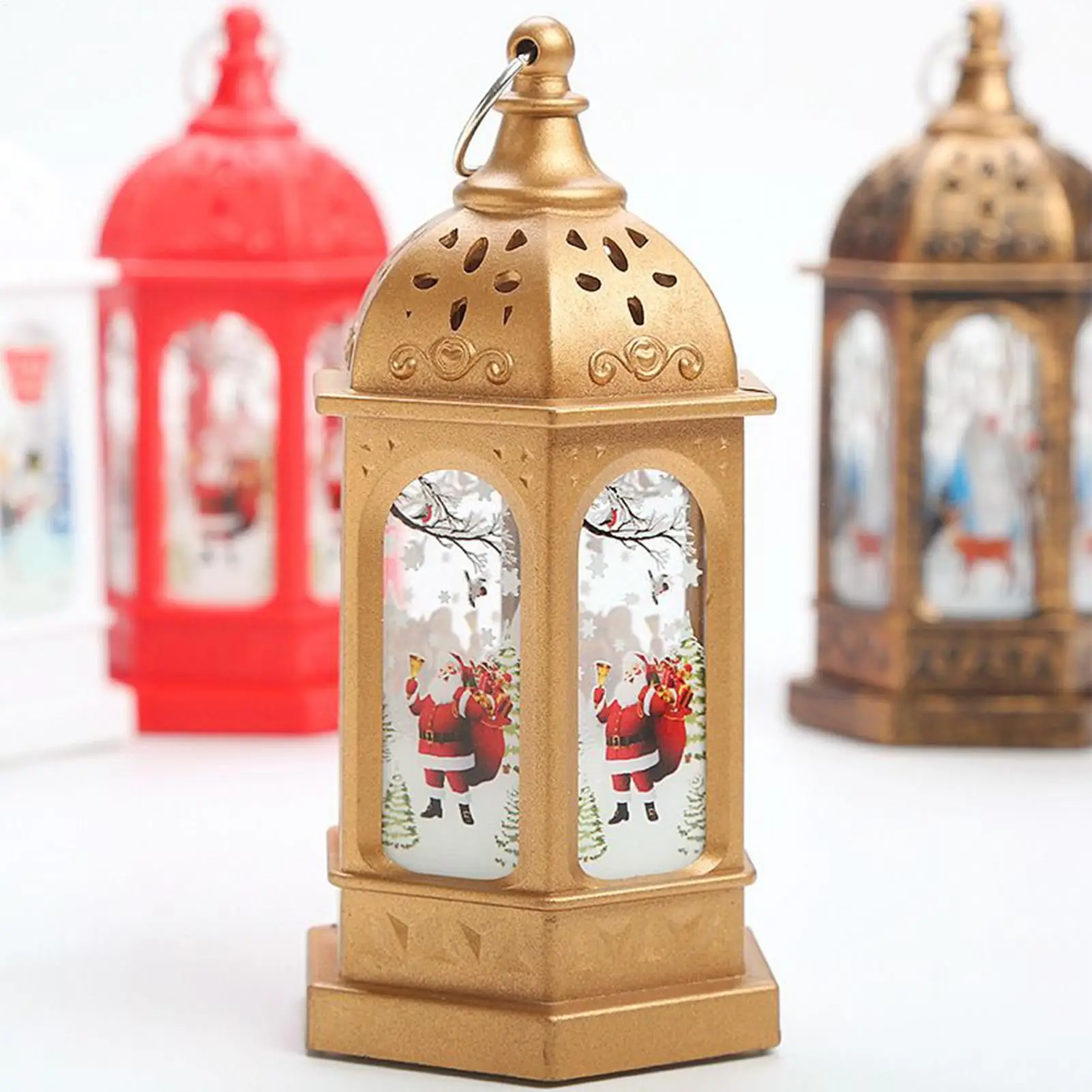 Christmas Lantern Castle Night Light Christmas Decorations Vintage Home Decor Party Decoration for Xmas Holiday