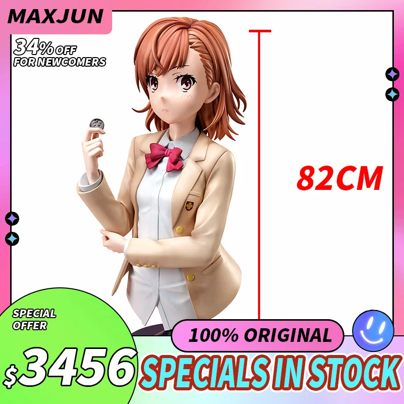 

MAXJUN Original A Certain Scientific Railgun Anime Figure Misaka Mikoto 82Cm PVC Model Toys 1/1 of The Bust Figure Toaru Kagaku