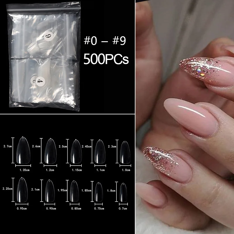 500pcs Almond Ballerina Short False Nails For Nail Art Decorations Full Cover Clear Natural Acrylic Press On Nail Extensions Tip False Nails Aliexpress