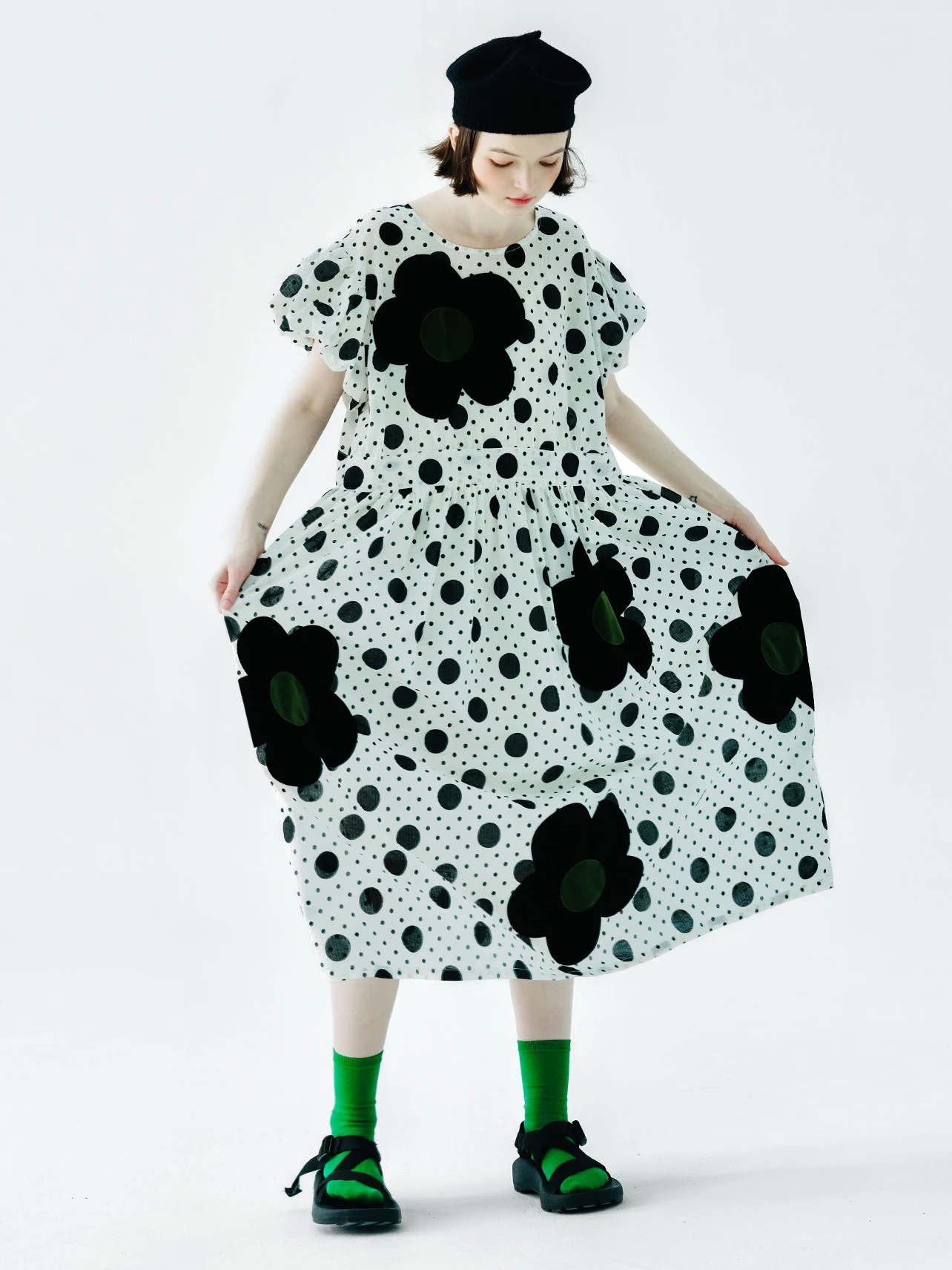 Polka Dot Print Dress By Sophisticated & Chic