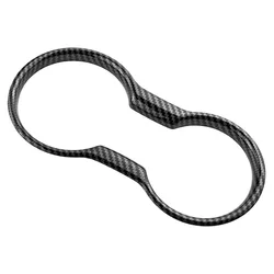 Carbon Fiber Interior Cup Holder Cover Trim - Sleek Car Accessory (Black carbon)