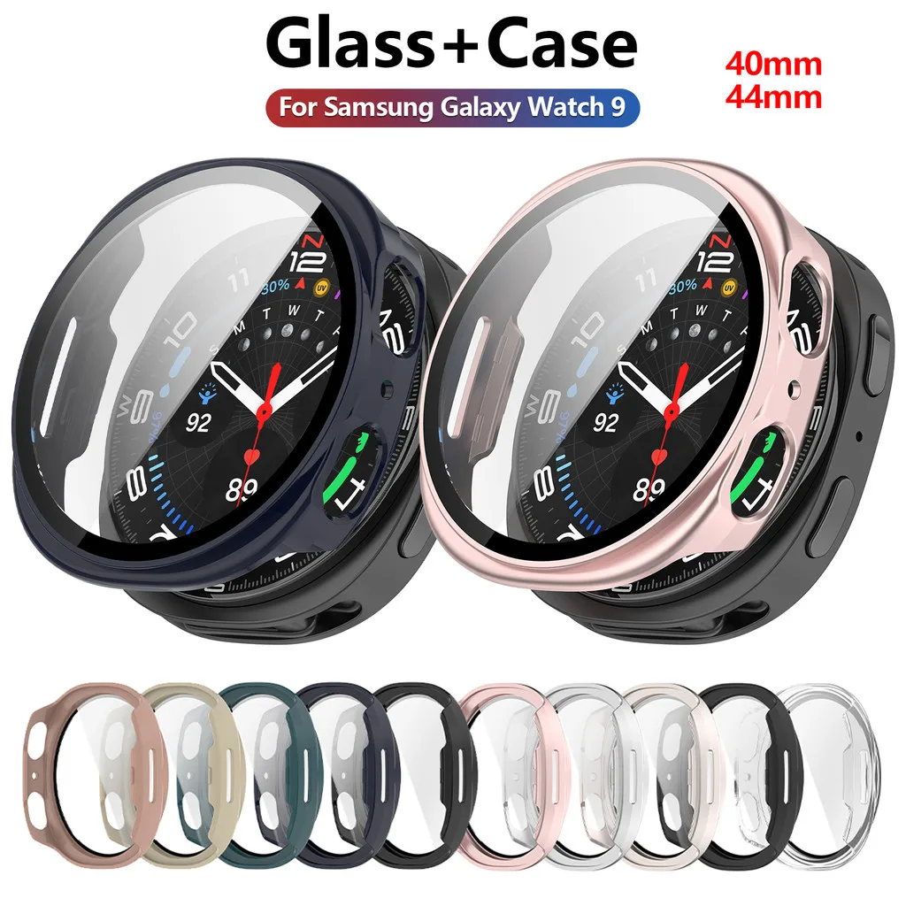2-in-1 PC Hard Case with Tempered Glass Screen Protector for Watch – 40mm & 44mm