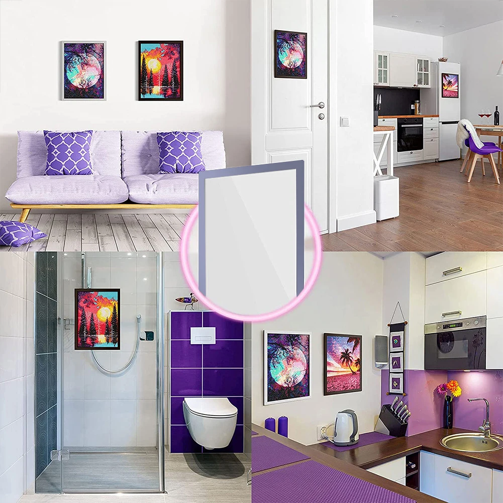 3 Pack Magnetic Diamond Picture Frames Self Adhesive Frames Diamond Art Painting Frames for 30x30cm/30x40cm Diamond Art Canvas