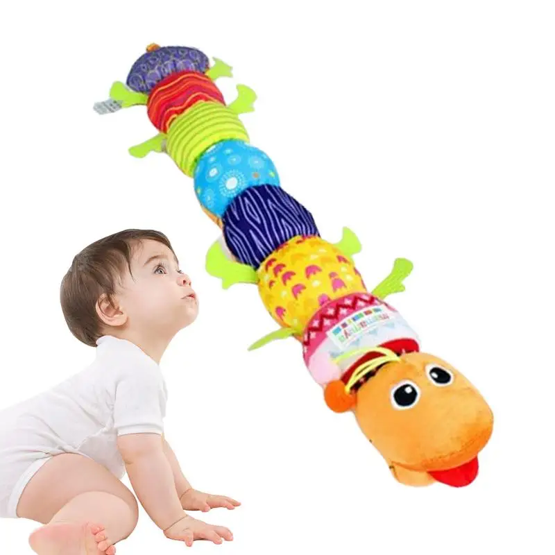 

Musical Caterpillar Sensory Toy With Rattles Montessori Newborn Interactive Animal Toy Hand Coordination Development
