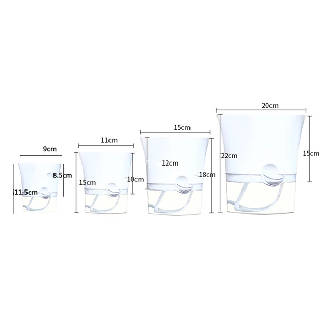 Innovatív Lusta Virág Edény Automatikus Vízeljorító Virágcserélő Átlátszó Dupla Rétegű Műanyag Önöntő Ültetvényes Fu - Image 5