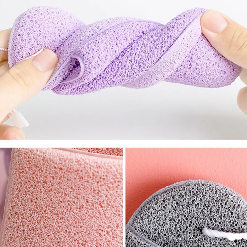 Description Picture 2 of itemNatural Exfoliating Face Wash Cleansing Puff Flutter Sponge Deep Remover To Black Headband Cosmetic Sponges Facial Clean Tool